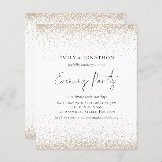 HAUSHALTSPLAN Light Gold Glitzer Abend laden ein (Vorne/Hinten)