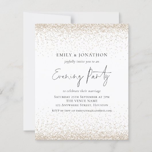 HAUSHALTSPLAN Light Gold Glitzer Abend laden ein (Vorderseite)