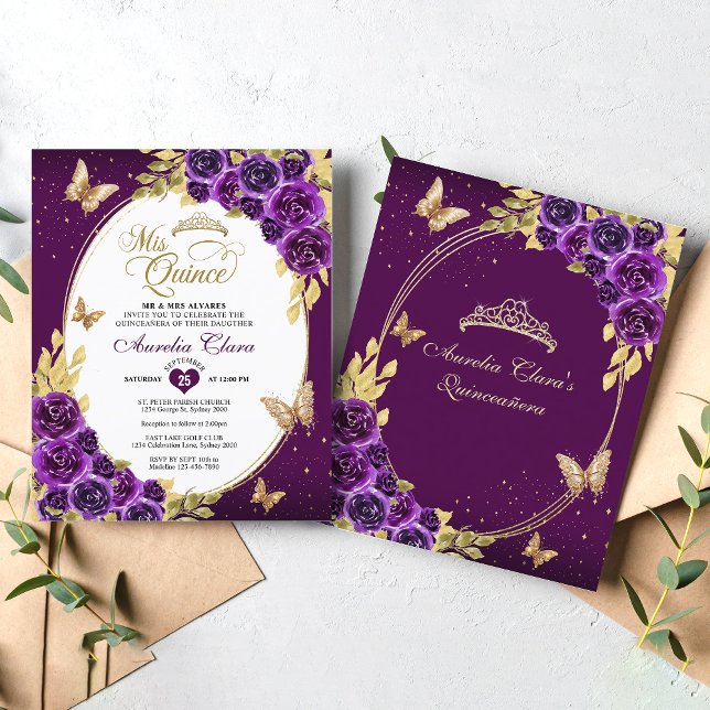 HAUSHALTSPLAN Lila Gold Tiara Mis Quinceanera (Von Creator hochgeladen)