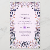 HAUSHALTSPLAN Lila Lavendel Blätter Hochzeit Einla (Vorderseite)