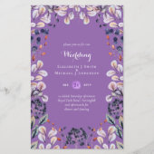 HAUSHALTSPLAN Lila Lavendel Blätter Hochzeit Einla (Vorderseite)