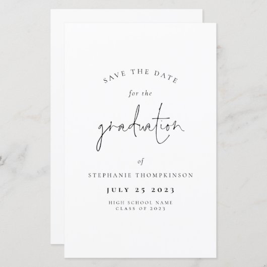 HAUSHALTSPLAN Minimalistisch 2024 Abschluss Save t (Vorne/Hinten)