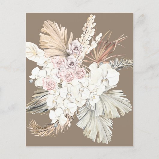 Haushaltsplan | Pampas Boho Wüste Wedding Brautpar Flyer (Hinten)