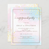 Haushaltsplan | Pink Aquamarin Watercolor Engageme (Vorne/Hinten)