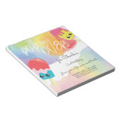 HAUSHALTSPLAN-Pop über die Einladung zum Geburtsta Notizblock (angewinkelt)