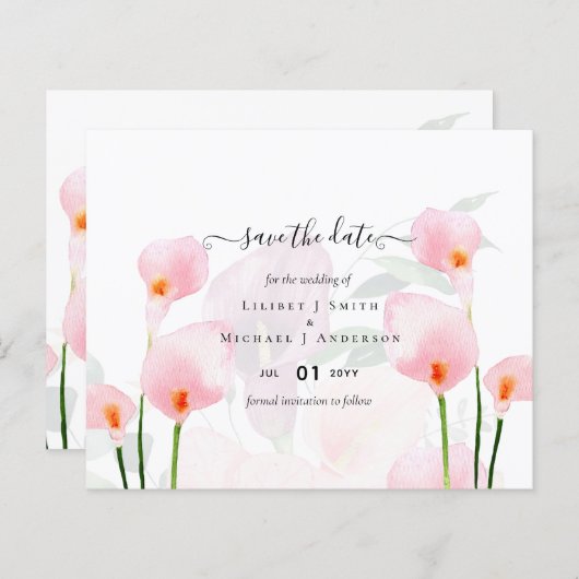 HAUSHALTSPLAN Rosa Calla Lily Wedding Rett Date QR (Vorne/Hinten)