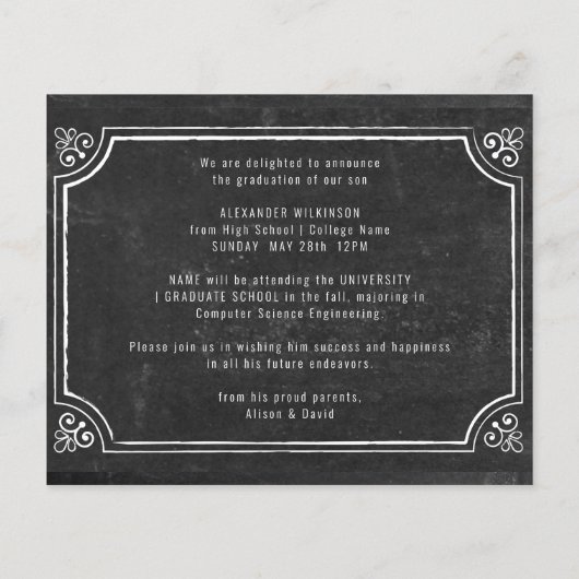 HAUSHALTSPLAN Rustikale Khalkboard Hintergrund GRI Flyer (Hinten)