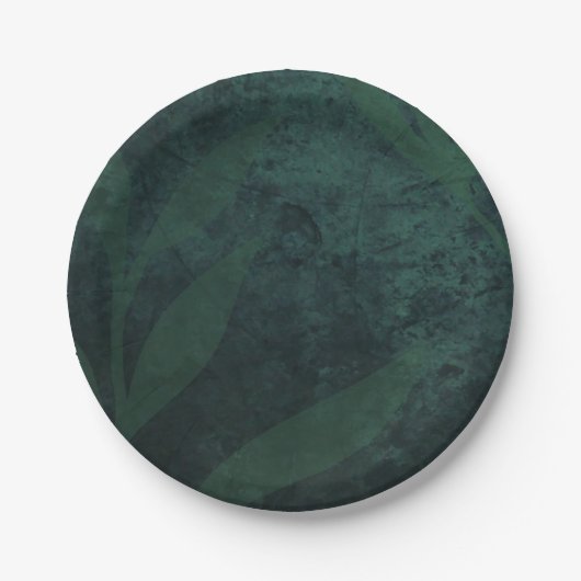 HAUSHALTSPLAN - Rustikale Smaragdgrüne Hochzeit Pappteller (Vorderseite)