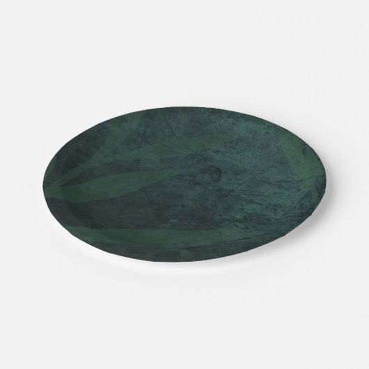 HAUSHALTSPLAN - Rustikale Smaragdgrüne Hochzeit Pappteller (Schrägansicht)