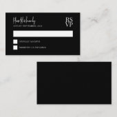 HAUSHALTSPLAN Schwarz-Weiß-Hochzeit-RSVP Mitteilungskarte (Vorne/Hinten)