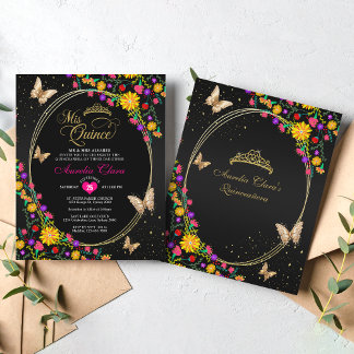 HAUSHALTSPLAN Schwarzer Schmetterling Quinceañera