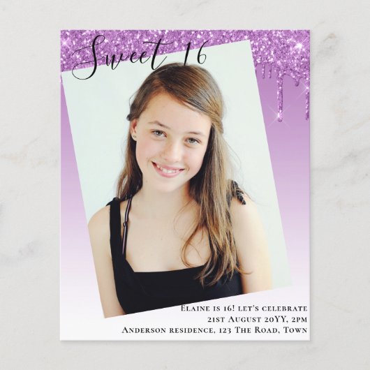 HAUSHALTSPLAN Sweet 16 FOTO Dripping Glitzer Einla (Vorderseite)