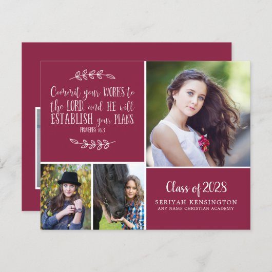 HAUSHALTSPLANUNG Burgund Christlicher Abschluss An (Vorne/Hinten)