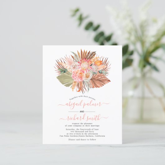 HAUSHALTSPLANUNG Pampas Palmenblatt Hochzeit (Stehend Vorderseite)