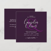 HAUSHALTSPLATZ - LILA Monochrome Einladung (Vorne/Hinten)