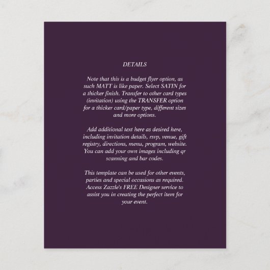 HAUSHALTSPLATZ - LILA Monochrome Flyer (Hinten)