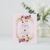 HAUSHALTSPLATZ und Korallenfloralhochzeit Einladun (Stehend Vorderseite)