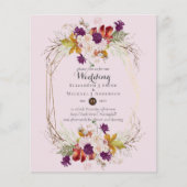 HAUSHALTSPLATZ und Korallenfloralhochzeit Einladun (Vorderseite)