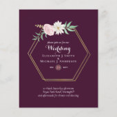 HAUSHALTSPLATZ und Korallenfloralhochzeit Einladun (Vorderseite)