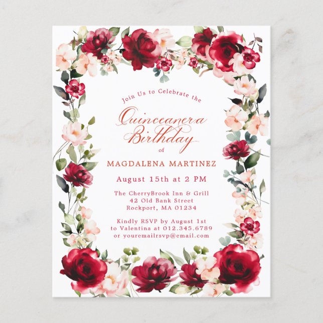 HAUSHALTSPOLITIK Geburtstagsfeier Rote Rose Pink P (Vorderseite)