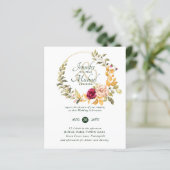 HAUSHALTSPOLITIK Peach Floral Wedding Einladungen (Stehend Vorderseite)