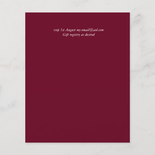 HAUSHALTSPOLITIK Peach Floral Wedding Einladungen (Rückseite)