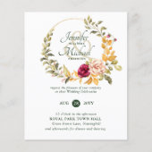 HAUSHALTSPOLITIK Peach Floral Wedding Einladungen (Vorderseite)