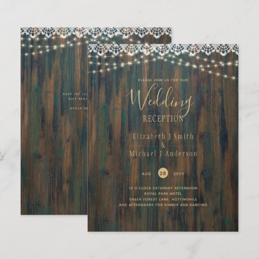 HAUSHALTSPOLITISCHE LICHTE LACE WEDEDING REZEPTION (Vorne/Hinten)