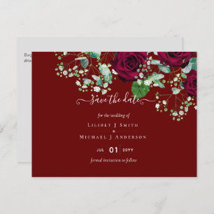 HAUSHALTSPOLITISCHE Rote Rosen Gypsophila WEDING Postkarte