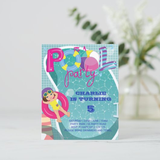 HAUSHALTSPOLITISCHER Party Kindergeburtstag Einlad (Stehend Vorderseite)