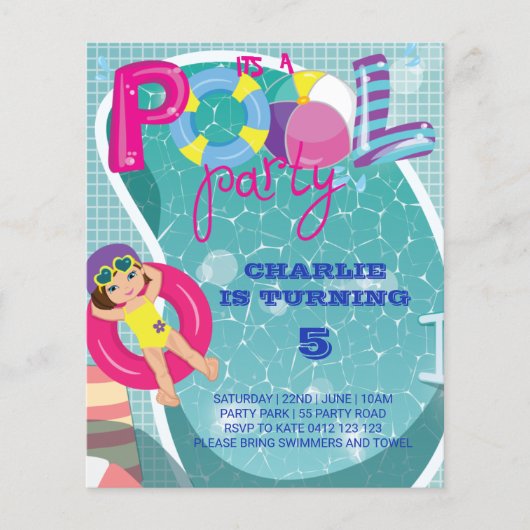 HAUSHALTSPOLITISCHER Party Kindergeburtstag Einlad (Vorderseite)