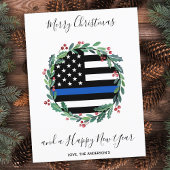 Haushaltspolizei Thin Blue Line Weihnachtskarte
