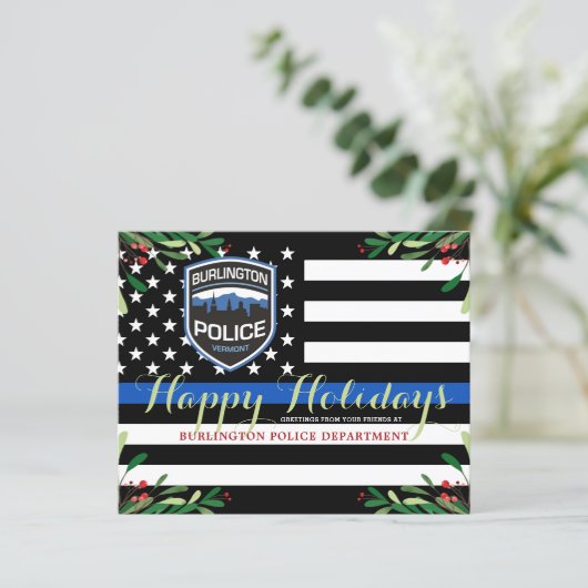 Haushaltspolizei Weihnachten Thin Blue Line (Stehend Vorderseite)