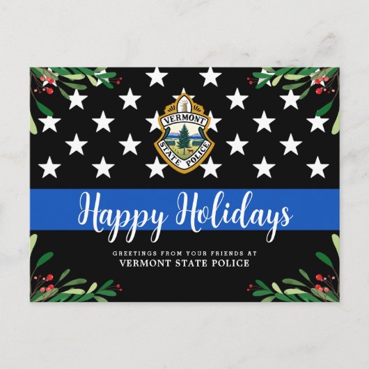 Haushaltspolizei Weihnachtskarten Blue Line Postkarte (Vorderseite)