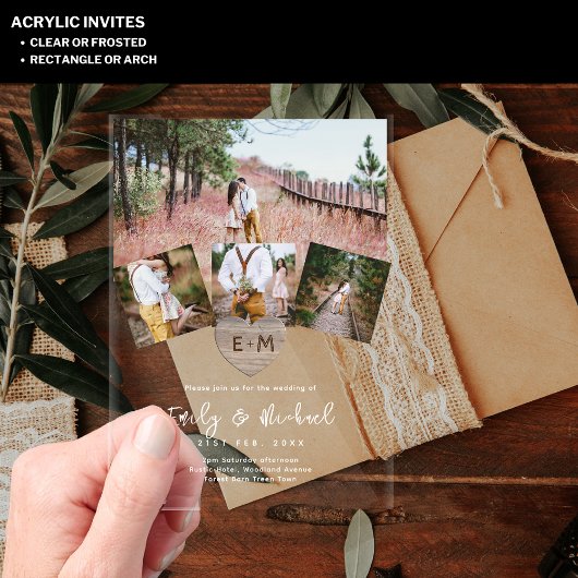 HAUSHALTSPRACHLICHES Clear Foto Collage Moderne Ho Acryleinladungen