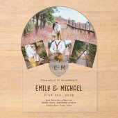 HAUSHALTSPRINZIP-Fotocollage rustikal Acryleinladungen (Vorderseite)