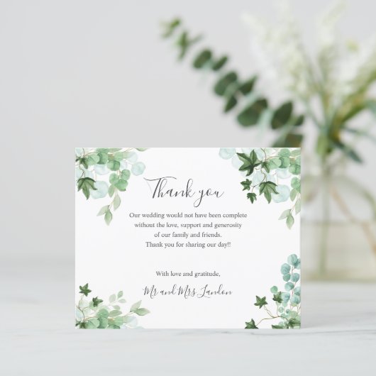 HAUSHALTSPRÜFUNG Ivy Blätter Vielen Dank (Stehend Vorderseite)