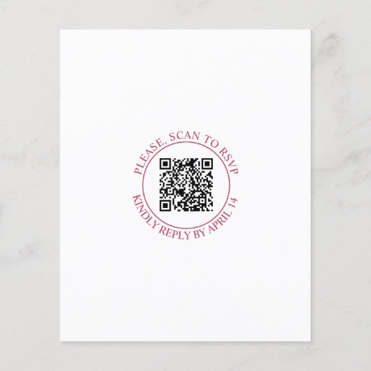 HAUSHALTSQR Code Viva magenta Hochzeitseinladung (Rückseite)