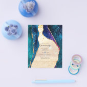 HAUSHALTSQUINCEANERA - AGATE Glitzern Glamour Chic Flyer (Einzeln)