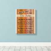 Haushaltsregeln Leinwanddruck (Insitu (Holzboden))