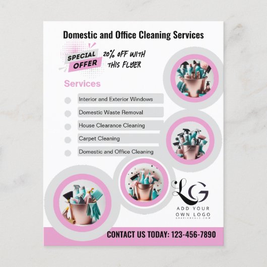 ⭐️ HAUSHALTSreinigungsdienste DIY Vorlage Candy Pi Flyer (Vorne)