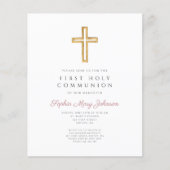 Haushaltsreligiöse Cross Pink Girl Erste Kommune (Vorderseite)