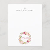 Haushaltsrosa Blütenblau Save the Date (Rückseite)