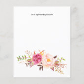 Haushaltsrosa Blütenrot Blütenblütenblütenblütenbl Flyer (Hinten)