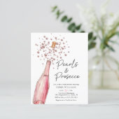 Haushaltsrosa Perlen und Prosecco-Brautparty (Stehend Vorderseite)