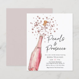 Haushaltsrosa Perlen und Prosecco-Brautparty