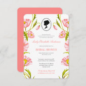 Haushaltsrosa Wildblumen Bridgerton Brautparty Einladung (Vorne/Hinten)