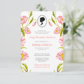 Haushaltsrosa Wildblumen Bridgerton Brautparty Einladung (Stehend Vorderseite)