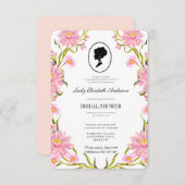 Haushaltsrosa Wildblumen Bridgerton Brautparty Einladung (Vorne/Hinten)