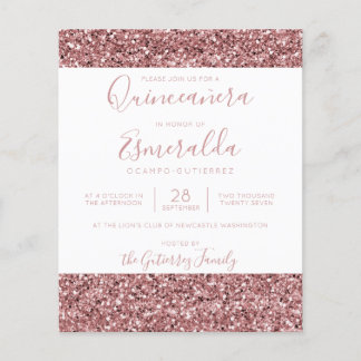 HAUSHALTSRose Gold Rosa Glitzer Quinceanera